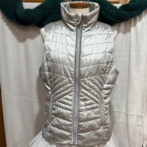 White House Black Market Metallic Quilted Vest